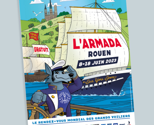 affiche verticale de l'Armada de Rouen 2023